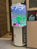 閩江（minjiang）半圓形魚(yú)缸水族箱圓柱型金魚(yú)缸客廳生態(tài)造景免換水錦鯉烏龜缸 純白色+禮包+造景+升級(jí)過(guò)濾 BY560（魚(yú)缸+儲(chǔ)物柜子） 曬單實(shí)拍圖