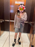 CHIC VEN 2025春夏新款V領(lǐng)坑條長(cháng)袖襯衫空調小衫薄針織開(kāi)衫上衣女chicven 灰色 L （60-65公斤） 曬單實(shí)拍圖