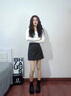 NICOLEJOLIE半身裙女2025年春秋新款短款包臀裙高腰顯瘦A字短裙通勤辣妹風(fēng)深灰M （建議體重95-105斤） 曬單實(shí)拍圖