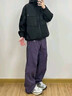 爾山集戶(hù)外防潑水工裝沖鋒褲子秋季男速干直筒休閑褲山系寬松工裝長(cháng)褲子 紫色 曬單實(shí)拍圖