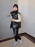 G.DUCKKIDS2025新款中大童羽絨棉馬甲女童外穿亮面免洗坎肩寬松背心外套潮 黑色 170 曬單實(shí)拍圖