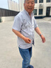 羅蒙（ROMON）唐裝短袖男2024夏季爸爸裝中老年人中國(guó)風(fēng)潮套裝漢服上衣?tīng)敔?MS2218AT-藏青色【:套裝】 L 175 40 曬單實(shí)拍圖