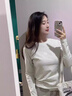 NOMe長袖t恤女早秋新款修身螺紋內搭打底衫韓式正肩上衣 麻灰色 L  曬單實拍圖