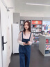 衣典零一（LEDIALYI）牛仔背帶褲女2024春秋季女裝新款小個子韓版休閑寬松九分連體褲子 牛仔藍 S （建議105斤內） 曬單實拍圖