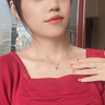 Vana月亮貓銀項鏈女士鎖骨鏈女生吊墜生日禮物送女朋友老婆 項鏈*玫瑰金色 曬單實(shí)拍圖
