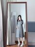 費雪（Fisher-Price）美國費雪孕婦春裝長(cháng)款連衣裙時(shí)尚洋氣外套2025新款春秋季上衣套裝 灰色連衣裙 L【120-140斤適穿】 曬單實(shí)拍圖
