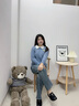 施洛瀾2025秋冬裝新款毛衣女加厚寬松外穿長(cháng)袖上衣女士針織保暖打底衫 藍色 均碼 建議90-135斤 曬單實(shí)拍圖