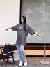 Foss Phil短袖t恤男女士夏季麂皮絨美式潮流簡(jiǎn)約印花打底衫男裝DT11深灰XL 曬單實(shí)拍圖