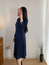 愛(ài)特愛(ài)（EITIE）顯瘦通勤百搭時(shí)尚長(cháng)袖連衣裙秋季新款大牌A字polo裙D2407405 深海藍31 S 155 曬單實(shí)拍圖