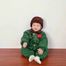 迪士尼（Disney）軍大衣兒童套裝加絨軍綠色嬰兒棉衣加厚寶寶棉服東北小孩冬季衣服 軍大衣_分體款送帽子包包 100 cm 建議26-30斤 曬單實(shí)拍圖
