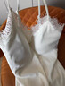Henny Rue蕾絲吊帶背心女帶胸墊秋冬季含羊毛磨絨內搭法式純欲性感打底上衣 月光白 L （建議105-130斤） 曬單實(shí)拍圖