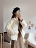 森馬（Semir）羽絨服女冬季輕薄90絨子花苞假兩件2025新款疊穿寬松撞色上衣 白色調（白鴨絨）00311 S 曬單實(shí)拍圖