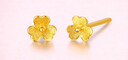 周六福小金花足金999黃金耳釘女生日禮物計價(jià)AC090379  一對 約0.67g 曬單實(shí)拍圖