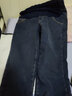 南叮雅格孕婦褲子春秋季外穿新款直筒褲九分褲牛仔褲彈力煙管褲春秋裝 藍灰色加絨款 XXL140-160斤 曬單實(shí)拍圖
