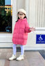 G.DUCKKIDS2025新款冬季兒童羽絨服可愛(ài)小熊保暖外套男女童冬裝時(shí)尚百搭棉衣 玫紅色 100 cm 曬單實(shí)拍圖