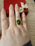 周六福（ZLF）  金鑲玉戒指女足金和田碧玉活口指環(huán)送老婆送媽媽禮物 14號（可調(diào)節(jié)） 曬單實拍圖