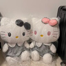 Disney日本暗黑系可愛(ài)hellokitty公仔大號哈嘍kt貓玩偶睡覺(jué)抱枕生日禮物 黑色Kitty公仔 40CM 曬單實(shí)拍圖
