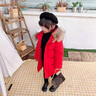 G.DUCKKIDS兒童羽絨服女童中長(cháng)款2023冬季新款加厚童裝女孩冬裝外套寶寶反季 紅色拜年棉服【真毛領(lǐng)】 130 建議120-130cm7-8歲 曬單實(shí)拍圖