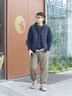 beanpole90%鵝絨  濱波秋冬男針織袖拼接工裝風輕量羽絨服 藍色 L 180/96A 曬單實拍圖