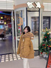 雪中飛咖色可愛(ài)小熊連帽羽絨服女2025冬季新款超好看寬松短款白鴨絨外套 卡咖色長(cháng)款 升級加厚版 L (建125斤內) 曬單實(shí)拍圖