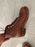 玩累了的孩子US系列8111 頭層牛皮意大利V底美式復古固特異工裝靴 泰慶油蠟皮#A21深啡色 E楦 標準 39 曬單實(shí)拍圖