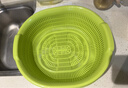 家の物語(yǔ)（KATEI STORY）日本進(jìn)口廚房瀝水洗菜籃塑料洗菜盆水果蔬菜清洗盆碗碟收納籃 綠色套裝（雙層） 曬單實(shí)拍圖