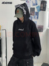 404MOBGANG【黃子弘凡同款】秋冬花體字母刺繡連帽衛衣男休閑潮流情侶帽衫 花灰色(加絨) XL 曬單實(shí)拍圖