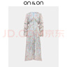 ON & ON/安乃安連衣裙2025新款早秋韓系優(yōu)雅V領收腰顯腰碎花度假氣質(zhì)女裝 天藍色 L 曬單實拍圖