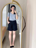 蘿美醬西裝短褲女五分2025新款a字寬松夏季高腰遮肉顯瘦薄款闊腿休閑褲 黑色 M 【建議90-100斤】 曬單實拍圖