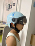 GERTHRON德國兒童頭盔男電動(dòng)車(chē)四季通用6到12歲頭圍可調3c電瓶安全半盔女 藍色鯨魚(yú)【3-16歲可戴】透明短鏡 曬單實(shí)拍圖