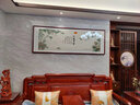 派旦仙夢(mèng)新中式客廳裝飾畫(huà)竹子掛畫(huà)沙發(fā)背景墻畫(huà)辦公室山水畫(huà)現代茶室壁畫(huà) B-竹報平安 150*50cm【油畫(huà)布+有機玻璃】 雅致柚木實(shí)木框 曬單實(shí)拍圖