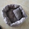 派乐特 猫窝狗窝保暖冬季秋天宠物猫咪毯垫子睡袋 灰色M+头枕 实拍图