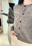 MARDI小眾設計狐貍logo刺繡羊毛衫毛衣24春秋季新款針織開(kāi)衫休閑外套女 灰色 TF517 均碼 曬單實(shí)拍圖