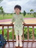 齊齊熊男童漢服套裝夏裝寶寶周歲禮服襯衫兩件套唐裝 曬單實(shí)拍圖