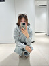 DXOT灰色美式小碎花連帽衛(wèi)衣女春秋冬2025年新款chic上衣開衫外套 圖片色 M 45-55kg 曬單實拍圖