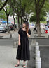 GARNUO赫本風(fēng)黑色連衣裙女夏季2025新款法式方領(lǐng)高級感收腰氣質(zhì)中長(cháng)裙子 黑色 M【106-120斤】 曬單實(shí)拍圖