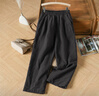 蘑菇同學(xué)棉麻夾棉秋冬棉褲女冬季2025新款防寒保暖褲休閑直筒加厚長(cháng)褲 黑色 L  建議115-130斤 曬單實(shí)拍圖