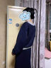 PAGKAVIO一線(xiàn)品牌運動(dòng)套裝女士秋季顯瘦假兩件長(cháng)袖衛衣闊腿褲兩件套 藏青色[兩件套] L [100-115斤] 曬單實(shí)拍圖