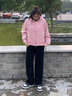 茹蘭丹連帽衛衣女2025秋冬新款韓版寬松百搭小個(gè)子短款外套開(kāi)衫上衣ins 粉紅色 L 【105-130斤】 曬單實(shí)拍圖