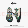 JEEP吉普兒童運動(dòng)鞋春秋款皮面男童鞋女童跑步鞋海王綠/棋盤(pán)灰29 曬單實(shí)拍圖