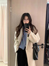 羽絨服女冬季2025新款高級感中長(cháng)款呢子毛呢外套加厚羽絨內膽大衣 燕麥色 羽絨內膽 XS  適合105斤以下 曬單實(shí)拍圖