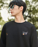 卡賓（CABBEEN）【滿身刺繡】方格肌理衛(wèi)衣男2024秋季新款長(zhǎng)袖圓領(lǐng)潮牌情侶裝 煤黑色01 S /165/46 曬單實(shí)拍圖