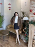 Ehangy品牌法式羊皮短靴女2025秋冬新款瘦瘦靴真皮粗高跟軟皮加絨女靴子 米白色加絨 36 【標準碼】 曬單實(shí)拍圖