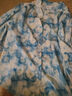 啄木鳥(niǎo)新款2024夏季款天絲棉襯衫女印花七分袖寬松洋氣減齡顯瘦小衫上衣 藍色 XL建議105120斤 曬單實(shí)拍圖