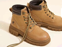 駱駝（CAMEL）大黃靴女都市戶(hù)外四季可穿系帶工裝靴馬丁靴 L23W307016 黃棕 36 曬單實(shí)拍圖