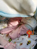 花花寶貝 新生嬰兒衣服純棉春秋長袖連體衣寶寶包腳睡衣偏襟爬服0-12個月 杏麻色（無骨工藝） 73cm 曬單實拍圖