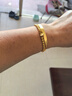 筱惠黃金手鐲經(jīng)典光板小眾年輕款光面細扁形推拉款金包銀鐲子送媽媽 金2.3克-總重約25克-四方推拉手鐲 曬單實(shí)拍圖