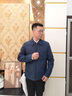 皮爾卡丹（pierre cardin）品牌外套男春秋新款翻領(lǐng)夾克男士商務(wù)休閑干部茄克衫中年行政上衣 8801藏青色 XL 曬單實(shí)拍圖
