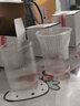 唐興玻璃杯耐熱透明綠茶杯日式咖啡果汁杯防燙喝茶杯子家用水杯飲料杯 條紋單杯+直筒條紋杯小號(hào)（2個(gè)裝 曬單實(shí)拍圖