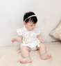 嘉貝艾爾嬰兒衣服夏裝新中式女寶寶連體衣新生兒哈衣公主滿(mǎn)月百天包屁衣 白色 尺碼66建議身高59-66cm 曬單實(shí)拍圖